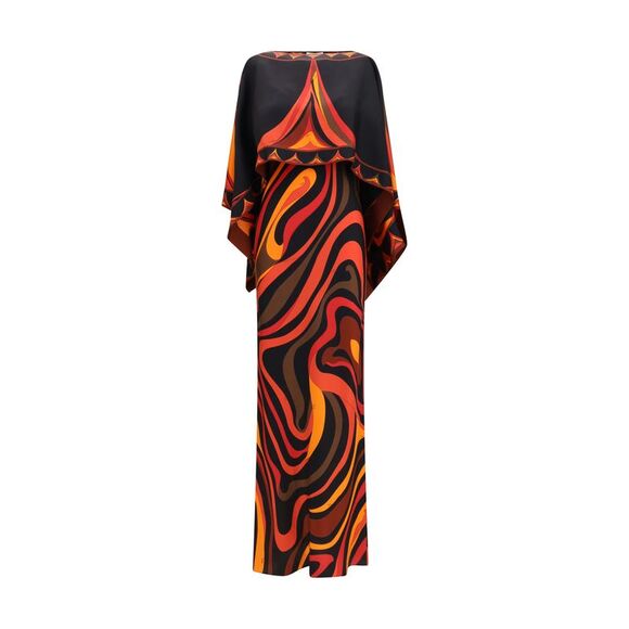 PUCCI Dresses & Skirts - Pucci Women Marmo Print Silk Cape Dress